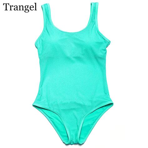 Trangel 2019 Bikini Swimwear Female Swimsuit Solid Bather Bikini One Piece Swimsuit Swimming