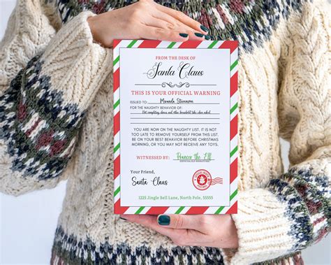 Editable Santa Warning Letter Naughty List Warning Letter Etsy