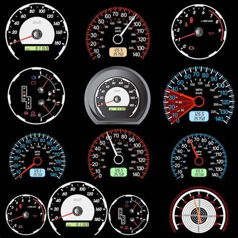 Ensemble De Compteurs De Vitesse De Voiture Pour La Conception De