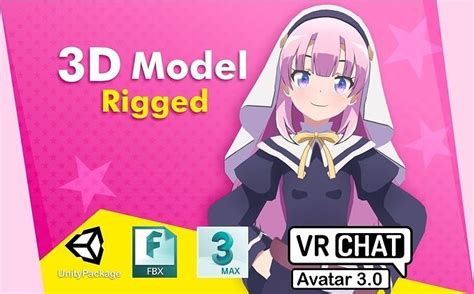 Hina Kamisama Ni Natta Hi Vrchat 3d Model Rigged Cgtrader