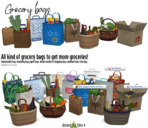 Around the Sims 4 | Custom Content Download | Grocery bags