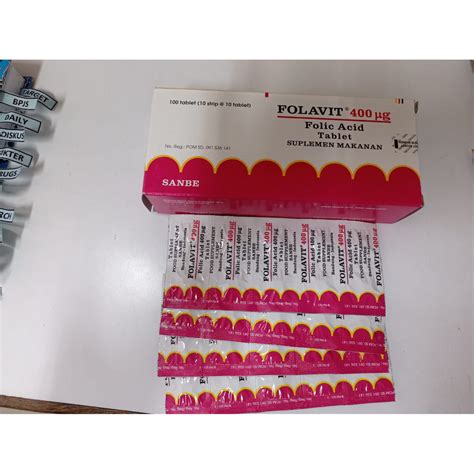 Jual FOLAVIT 400 MCG Strip Isi 10 Tablet Folic Acid Suplemen Makanan