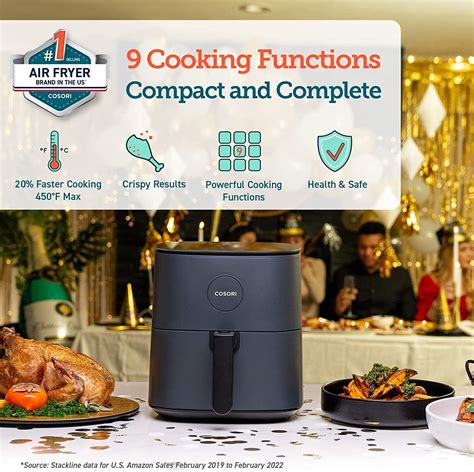 COSORI CAF L501 Air Fryer 5 QT 9 In 1 Airfryer Compact Oilless Small