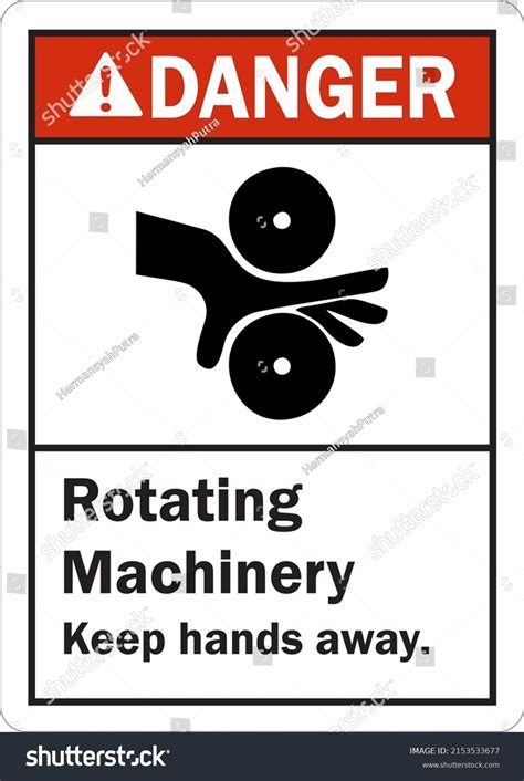 Danger Sign Rotating Machinery Keep Hands Stock Vector Royalty Free