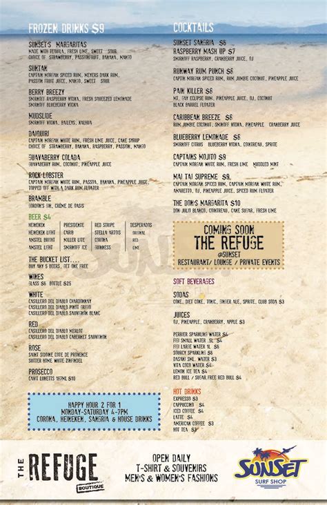 Sunset Menu22 Sunset Beach Bar Sxm