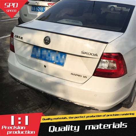 For Skoda Octavia Spoiler High Quality Abs Material Car Rear Wing Primer Color Rear Spoiler For