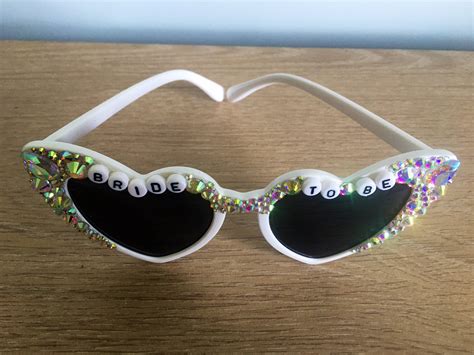 White Heart Bride To Be Sunglasses Hen Do Accessories Etsy