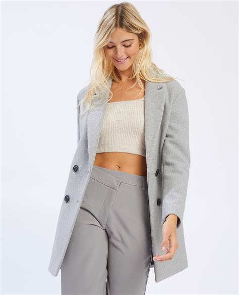 Manteau Drap De Laine Gris Chin A Pimkie