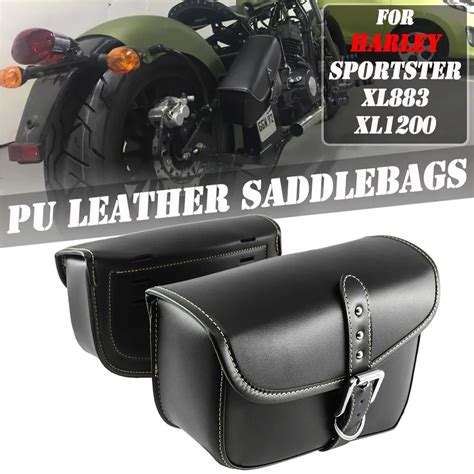 Alforjes De Couro PU Para Harley Sportster Moto Bag Esquerda E Direita