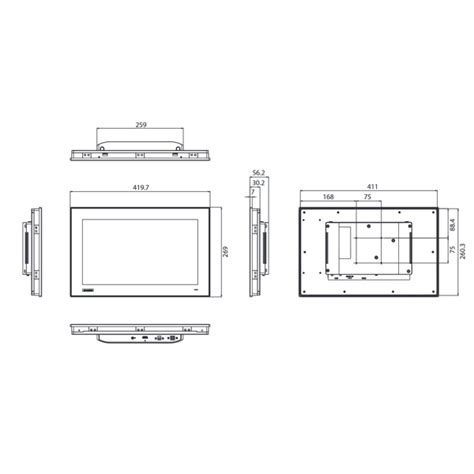 Fpm W Advantech Zoll Industrie Monitor Mit Einem Hdmi Port Und