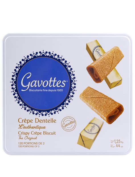 Gavottes Crepes Dentelle Metal Tin X Individual Portions Bonnebouffe