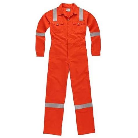 Orange Base Plain Mens Cotton Antistatic Coverall Protection Area