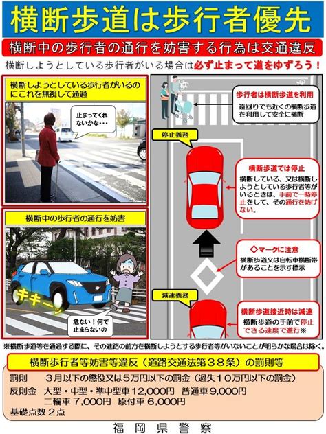 福岡県警察 横断歩道は歩行者優先