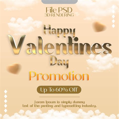 Joyeuse Saint Valentin Avec 3d PSD Premium