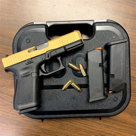 Glock G19 Gen 5 9mm Gold Slide Guntalk 10 Spot Gunbros