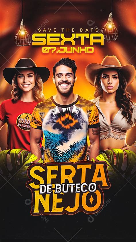 Story Flyer Sertanejo de Buteco Social Media PSD Editável download