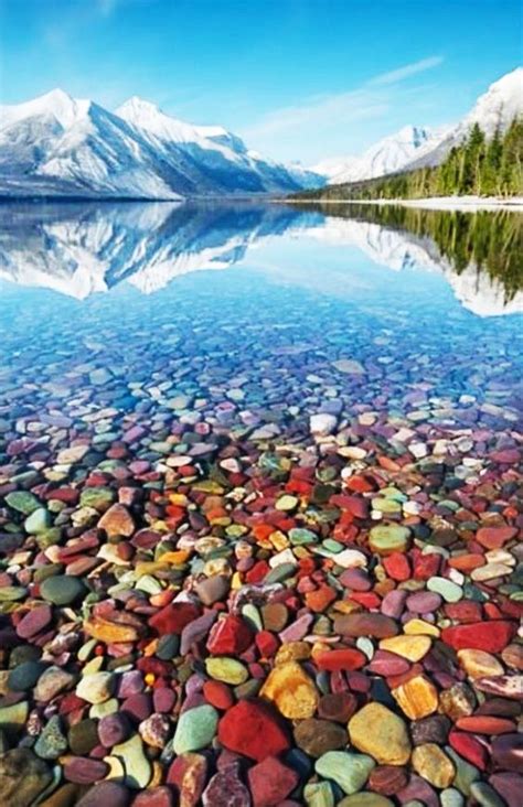 The Colorful Pebbles Of Lake Mcdonald In Glacier National Park