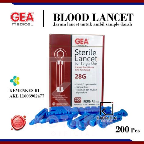 Jual Blood Lancet Jarum Ambil Darah Gea G Isi Shopee Indonesia