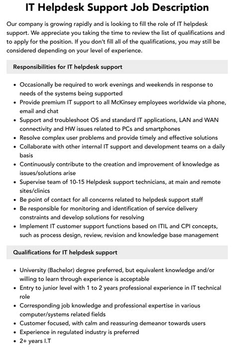 It Support Roles