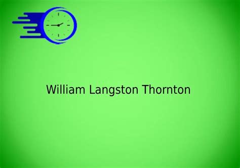 William Langston Thornton Time Fores