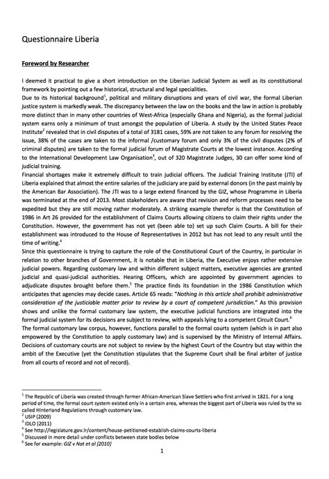 Rule of Law Questionnaire - Liberia | ConstitutionNet