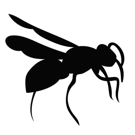 Premium Vector Vector Isolated Black Silhouette Of Wasp Bee