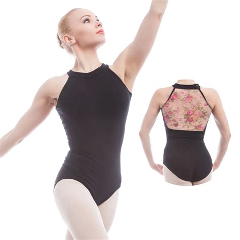 Buy Hot New Flower Printed Mesh And Cotton Ballet Leotard Adult Balletgymnastic