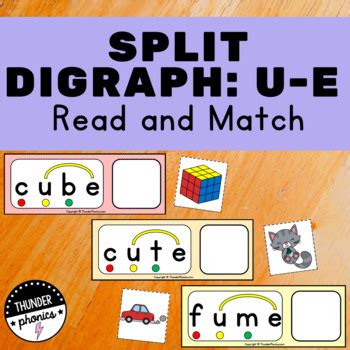 Long Vowel U E Read And Match Long U Magic E Split Digraph Silent E