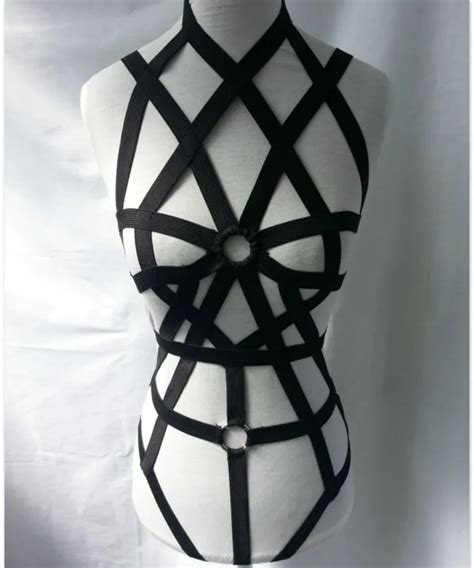 New Fashion Pastel Goth O Ring Strap Women Bust Bondage Suit Sexy