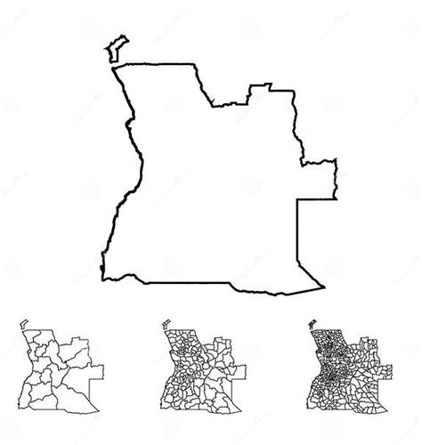 Regiones Administrativas Del Mapa De Esquema Angola Ilustración Del