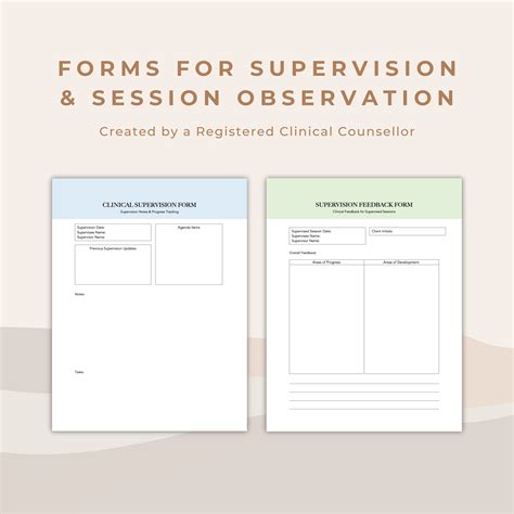 Clinical Supervision Template Bundle Develop Supervision Plans Set