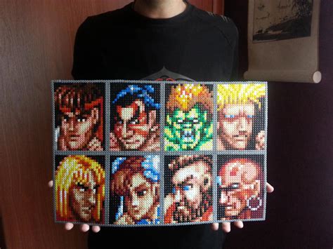 Street Fighter 2 Original Roster Hama Beads By Masquedemort On Deviantart