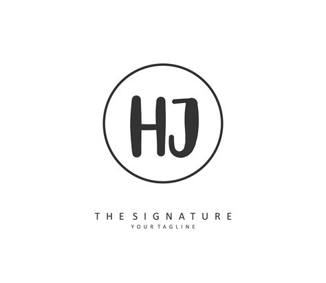 Hj Initiale Brief Handschrift Und Unterschrift Logo Ein Konzept