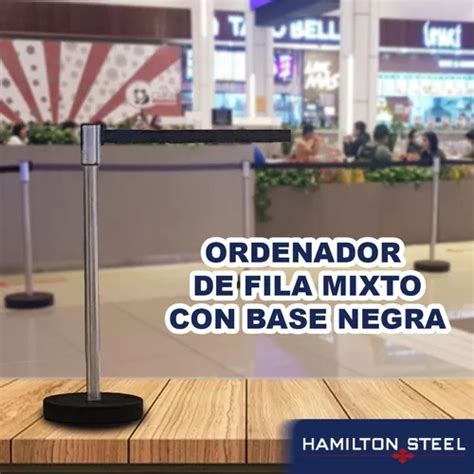 Separador De Fila Mixto Con Base Negra Para Oficinas Y Banco Cuotas