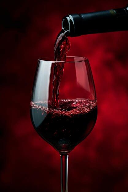 O Vinho Vermelho Derramado De Uma Garrafa Em Um Copo Sobre Um Fundo