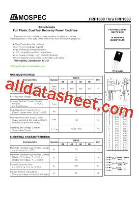 FRF1630 Datasheet PDF Mospec Semiconductor