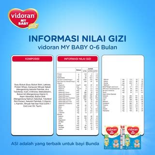 Jual Vidoran My Baby Nutriplex Susu Formula Bayi 0 6 Bulan 350 G