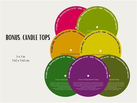 Editable Candle Label Canva Templates Colourful Candle Label Design & Branding Custom Printable ...