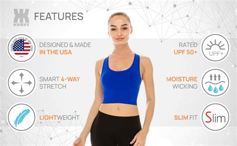 Kurve Womens Workout Sports Bra Built In Shelf Bras Racerback Sexy