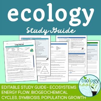 Ecology Study Guide Supports Distance Learning By Biology Roots TpT