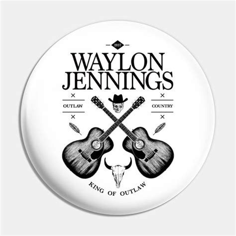 Waylon Jennings Acoustic Guitar Logo - Waylon Jennings - Pin | TeePublic