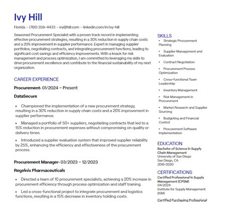 10 Procurement CV Examples Free Templates