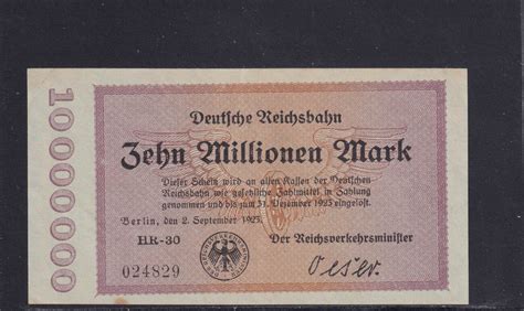 Weimarer Republik Reichsbahn Berlin Millionen Mark Rvm B