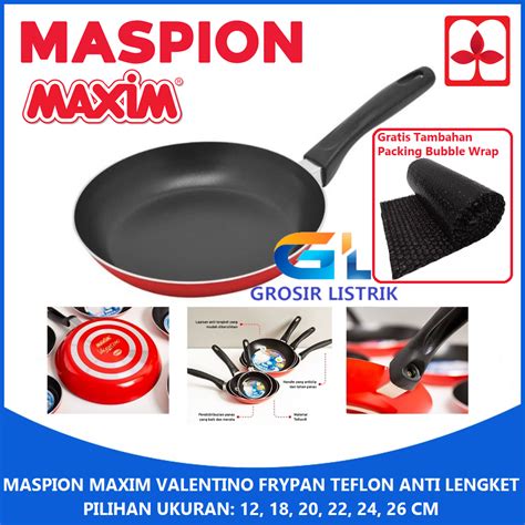 Jual MASPION Maxim Frypan Teflon Anti Lengket Valentino 12 18 20 22 24