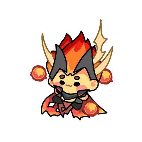 An Image Of A Cartoon Character With Fire On His Head And Horns Around