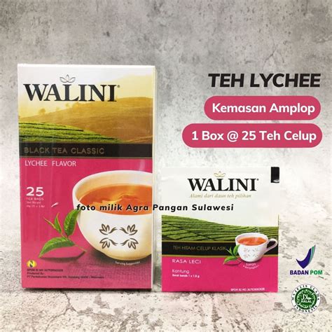 Jual Teh Hitam Lychee WALINI Teh Celup Rasa Leci Black Tea Kemasan