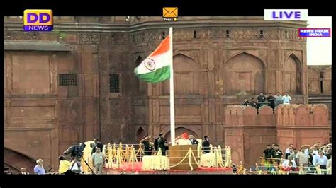 Independence Day Pm Narendra Modi Hoists Flag At Red Fort Youtube