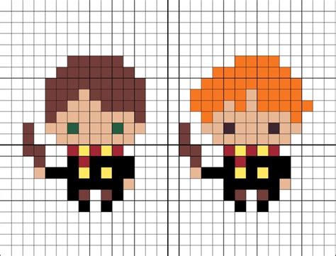 Harry Potter Ron Hermione Hogwarts Cross Stitch Pattern Thermomosaic