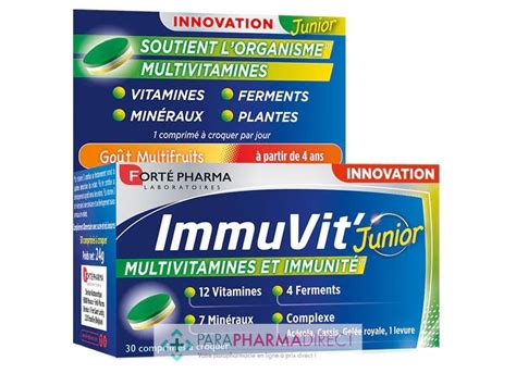 Forté Pharma ImmuVit Junior Multivitamines et Immunité 30 comprimés à