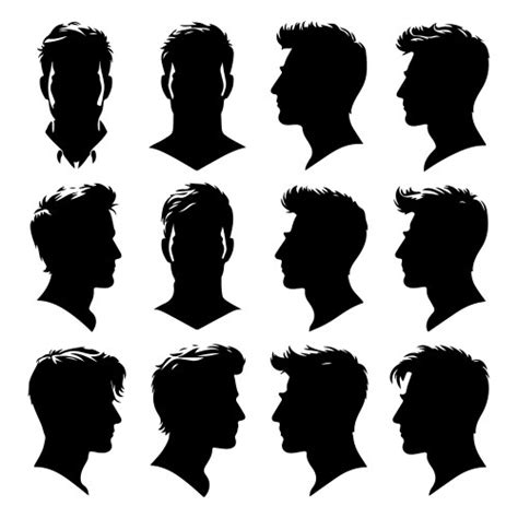 Silhouette Set Of A Person Head And Shoulders Vector Image